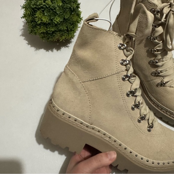 Steve Madden NWOT Rainer Leather Suede Lace Up Hiking Combat Chunky Boots 8.5 - Picture 4 of 9